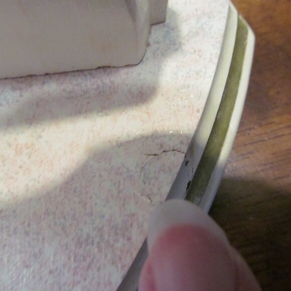 Home Interiors Sconce Ruffled Edge Glass Candle Holder Mirrored Pink Marble Look - Picture 16 of 16